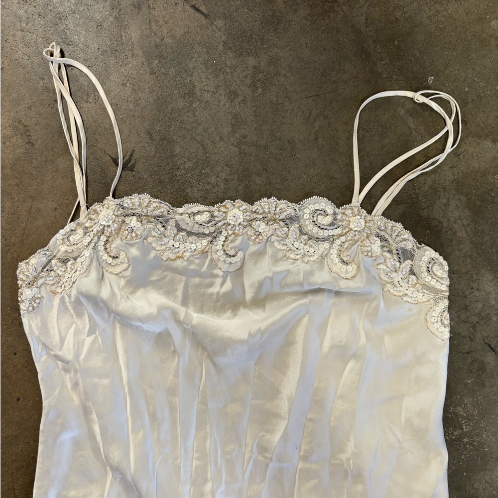 Valentino White Beaded Slip Dress - Picture 5 of 9